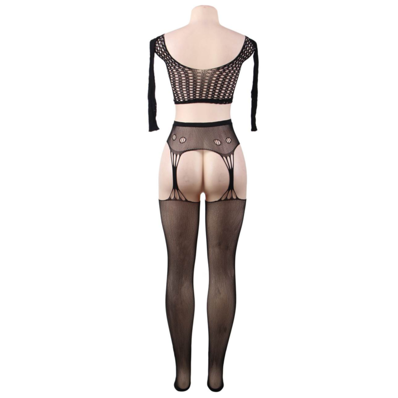 QUEEN LINGERIE BODYSTOCKING LONG SLEEVE TOP S-L