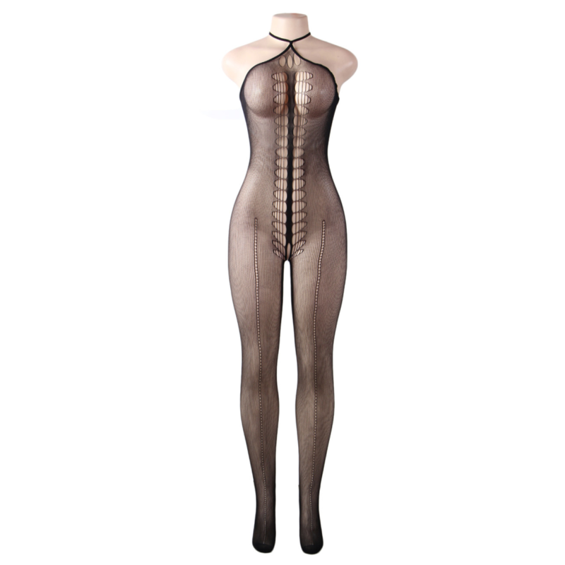 QUEEN LINGERIE HALTER NECK BODYSTOCKING S-L