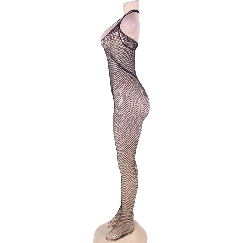 QUEEN LINGERIE HALTER NECK AND OPEN BACK BODYSTOCKING S-L