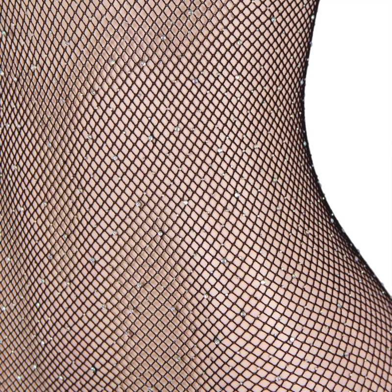 QUEEN LINGERIE FISHNET DIAMOND LONG SLEEVE BODYSTOCKING S-L