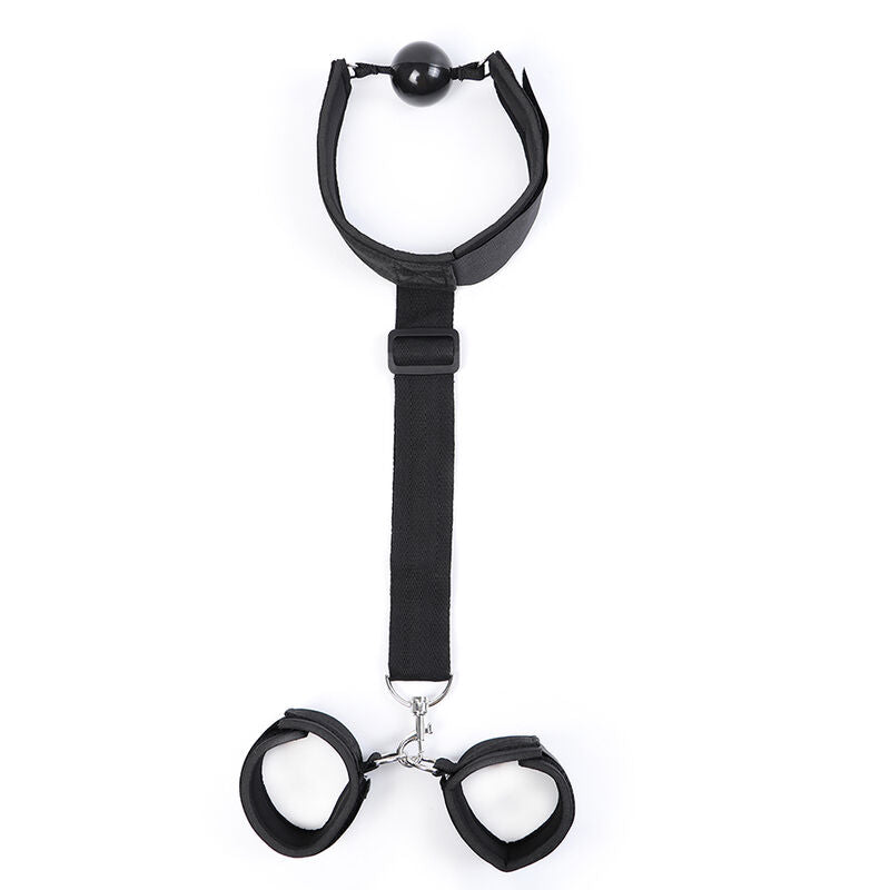 OHMAMA FETISH NEOPRENE GAG WITH HAND CUFFS