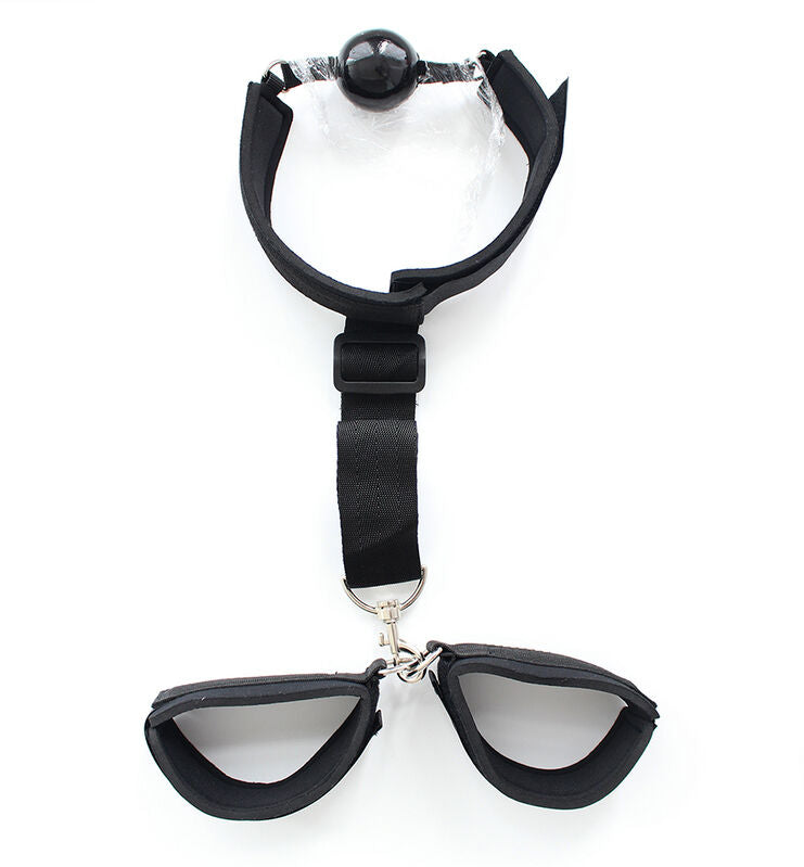 OHMAMA FETISH NEOPRENE GAG WITH HAND CUFFS