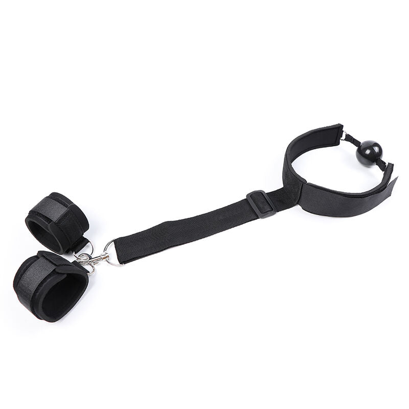 OHMAMA FETISH NEOPRENE GAG WITH HAND CUFFS