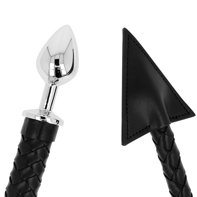 Ohmama Fetish Devil's Tail Leather & Metal Butt Plug 7cm