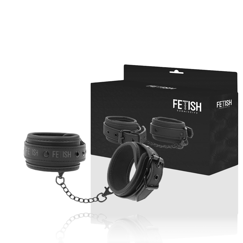 FETISH SUBMISSIVE ANKLE CUFFS VEGAN LEATHER
