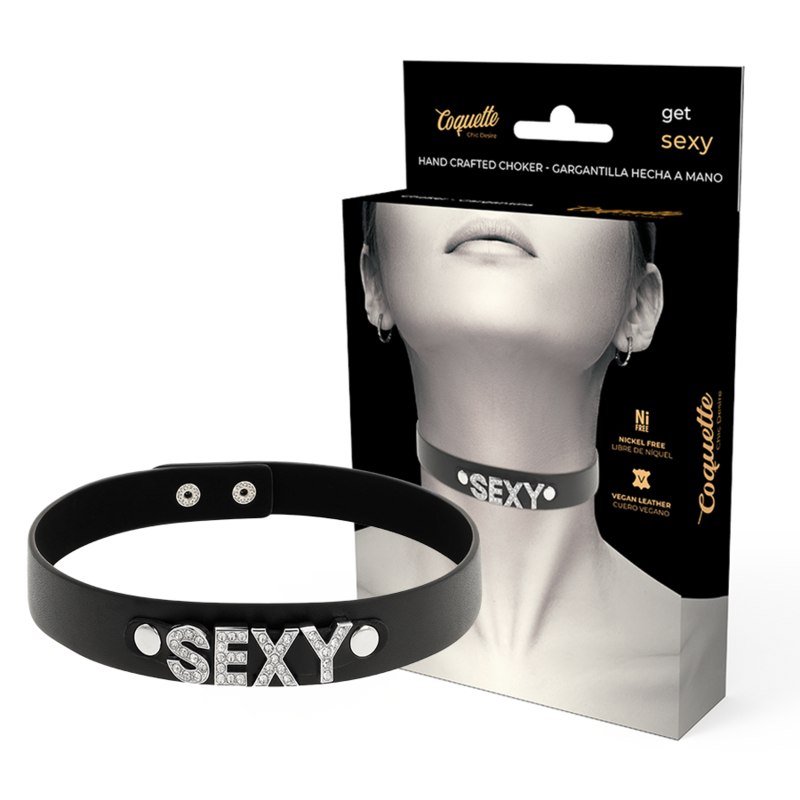 COQUETTE CHIC DESIRE HAND CRAFTED CHOKER VEGAN LEATHER - SEXY