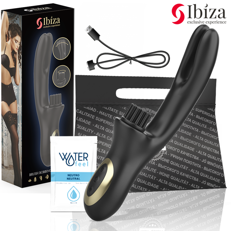 Ibiza - Hi-Tech Rabbit Brushing Multi-Cell Clitoral and Double Wave Vibrator