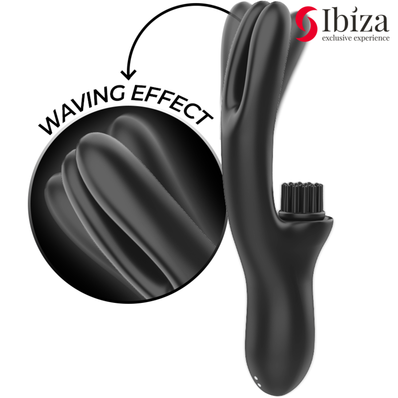 Ibiza - Hi-Tech Rabbit Brushing Multi-Cell Clitoral and Double Wave Vibrator
