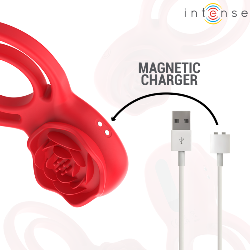 Intense - Gail Stimulator Rose 10 Vibrations Red Remote Control