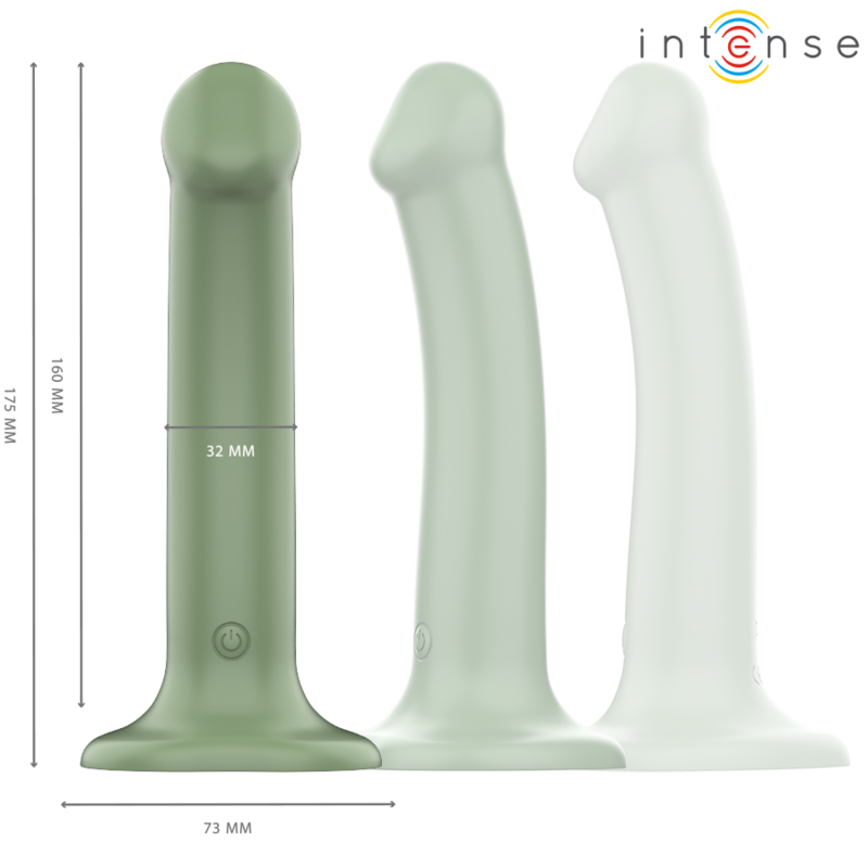 Intense - Becca VIbrator WIth Suction Cup 10 Vibrations Green Remote Control