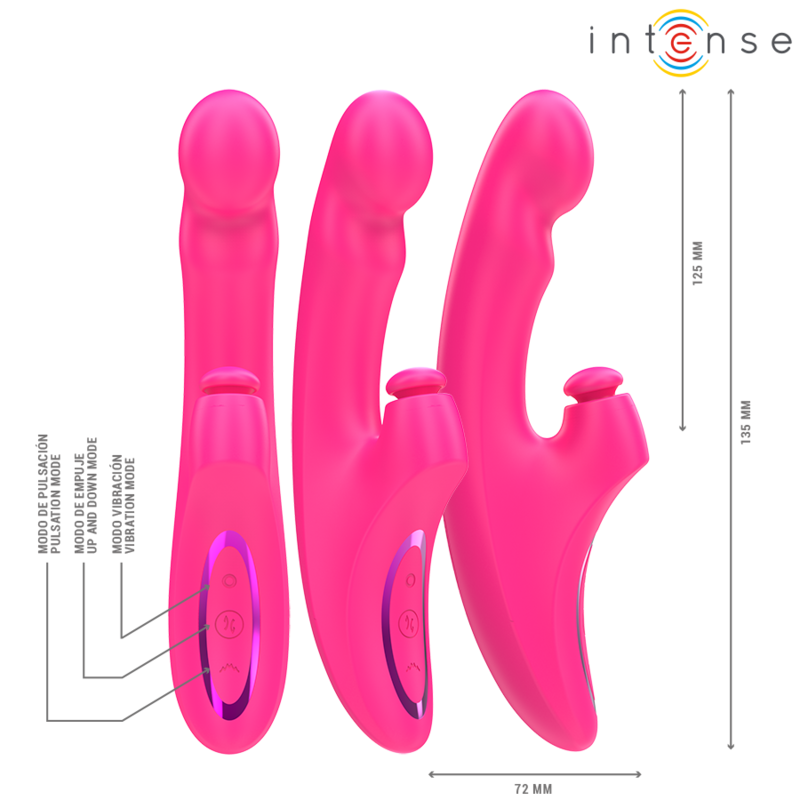Intense - Emi Vibrator 13.5cm Multifunction 3 in 1 Pink