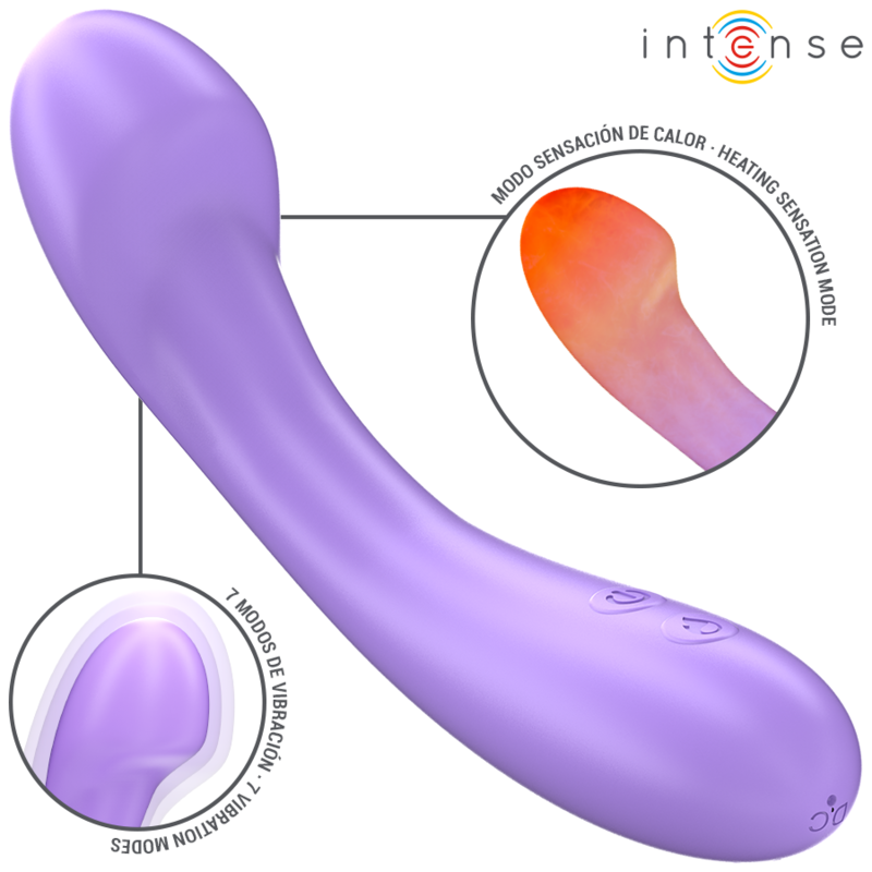 Intense - Becky Vibrator 19cm Heatable 7 VIbrations Purple