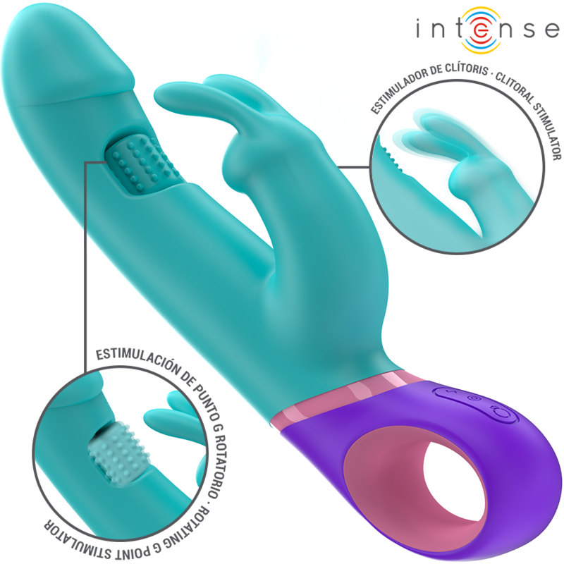 Intense - Monica Rabbit Vibrator With Rotating G-Spot Stimulator Blue