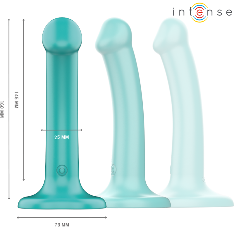 Intense - Katie Vibrator With Suction Cup 10 Vibrations Blue Remote Control