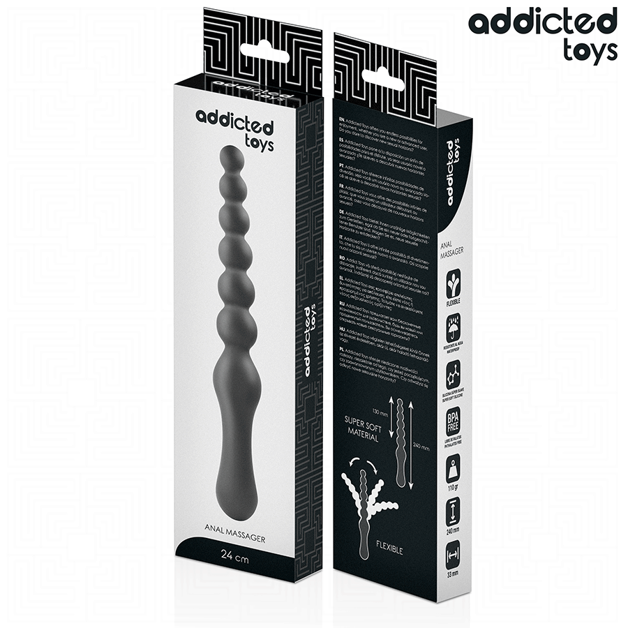 Addicted Toys - Tupla Anaalihieroja Silikoni 24cm