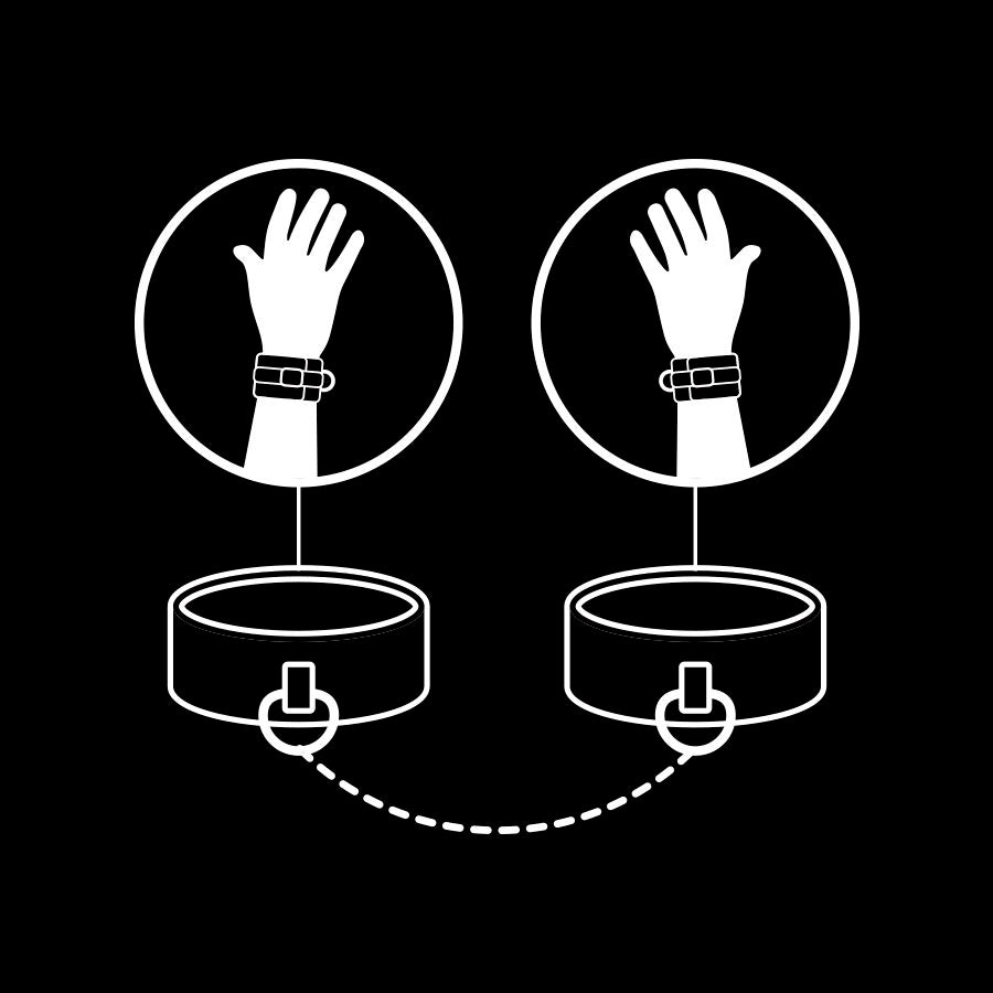 FETISH SUBMISSIVE HANDCUFFS VEGAN LEATHER