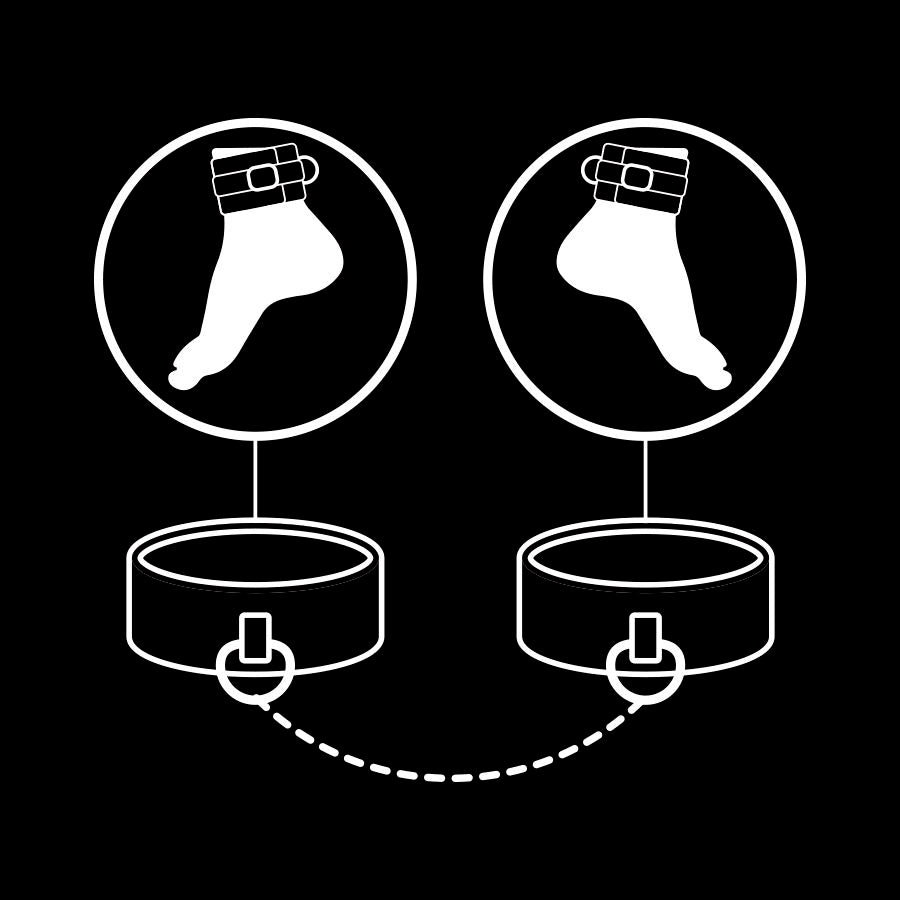 FETISH SUBMISSIVE ANKLE CUFFS VEGAN LEATHER