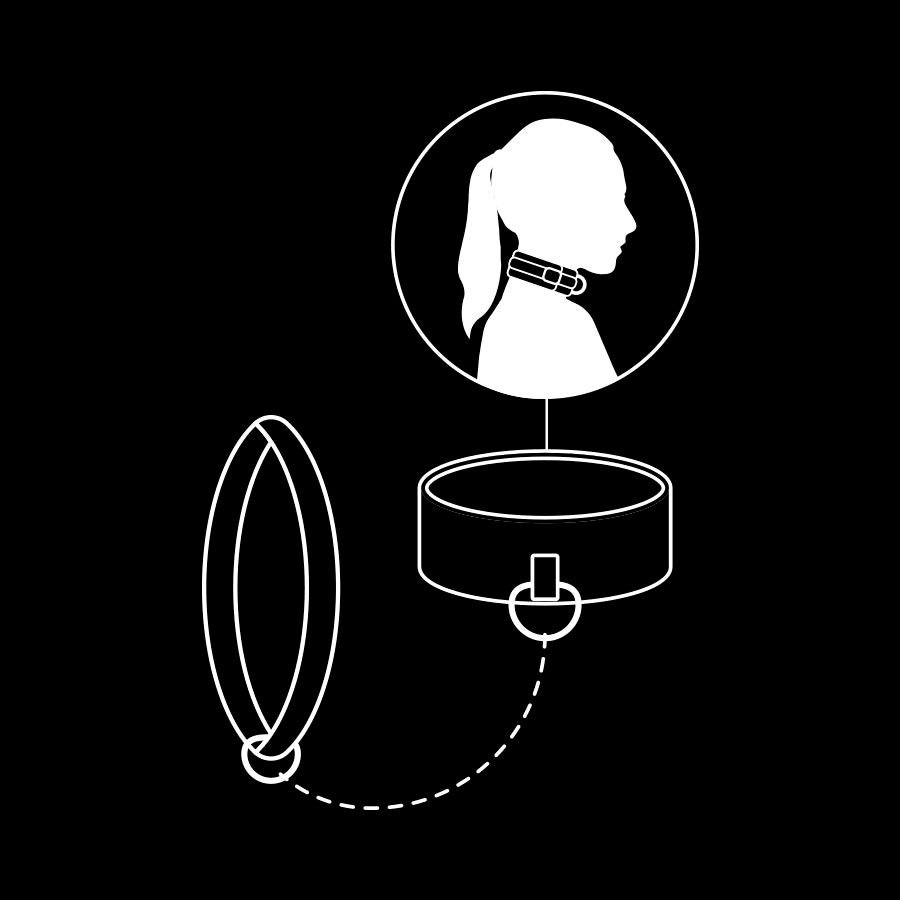 FETISH SUBMISSIVE COLLAR WITH LEASH