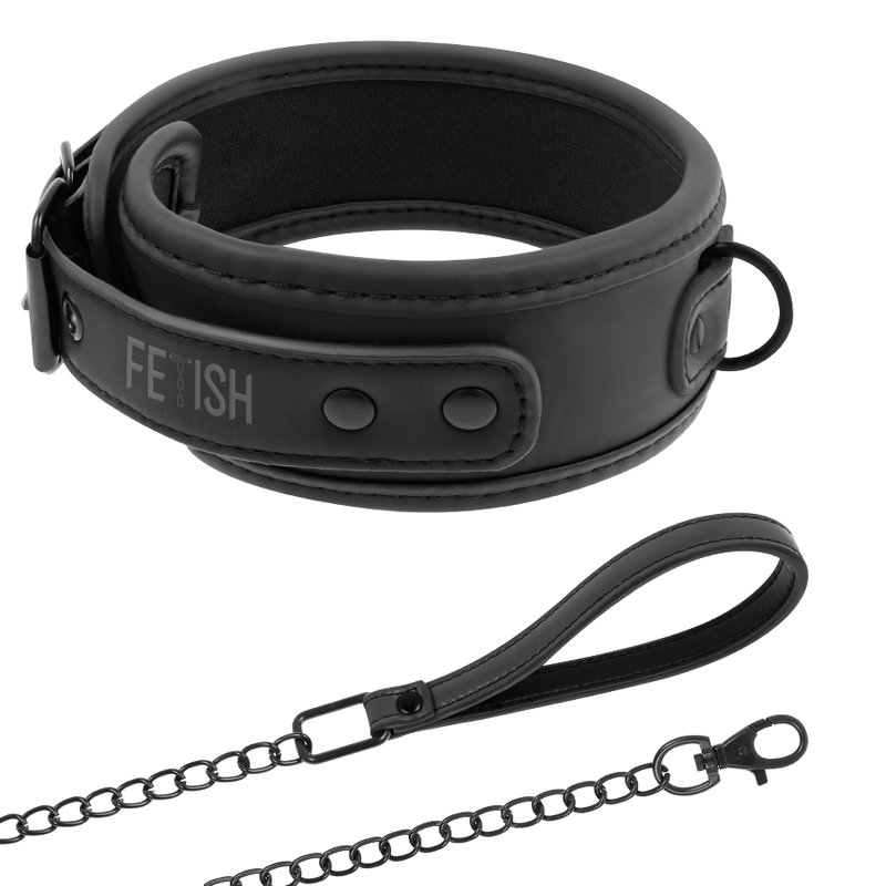 FETISH SUBMISSIVE COLLAR WITH LEASH