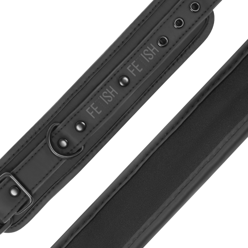 FETISH SUBMISSIVE COLLAR AND WRIST CUFFS VEGAN LEATHER