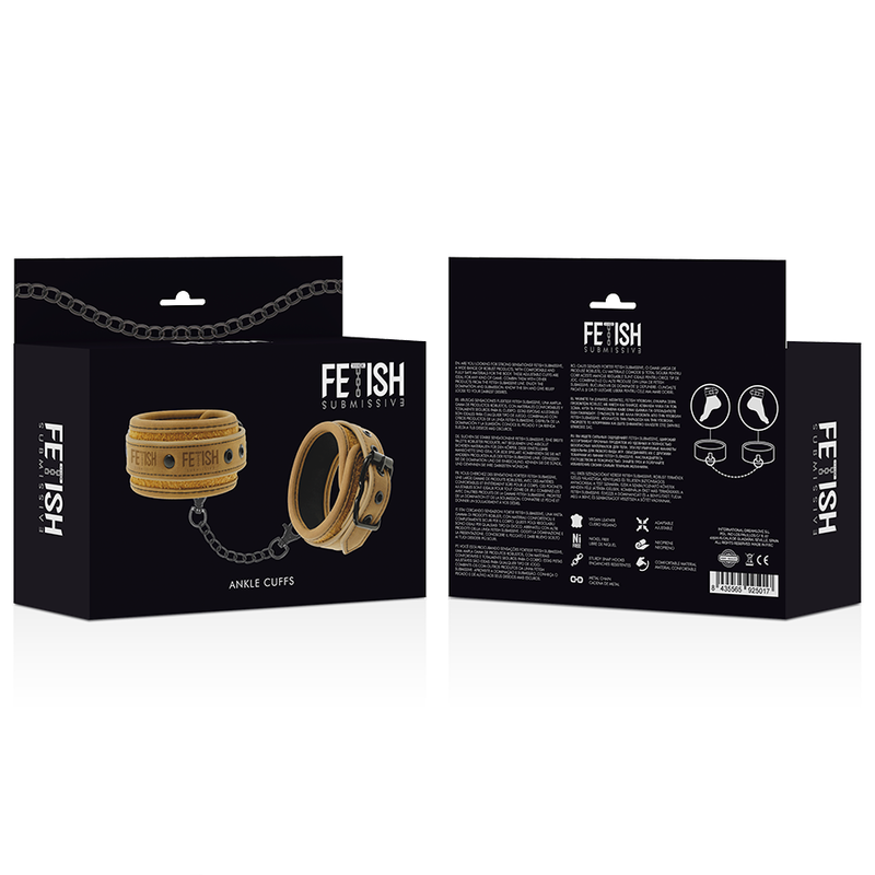 FETISH SUBMISSIVE ORIGIN ANKLE CUFFS VEGAN LEATHER