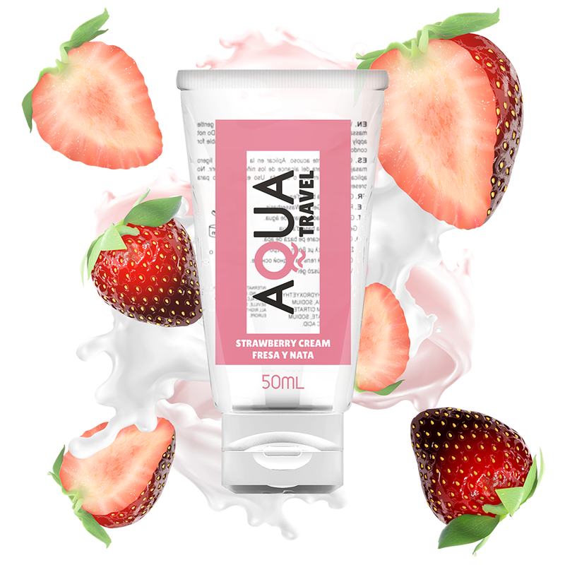 Aqua Travel™ - vesipohjainen liukuvoide makuna Strawberry Cream - 50ml