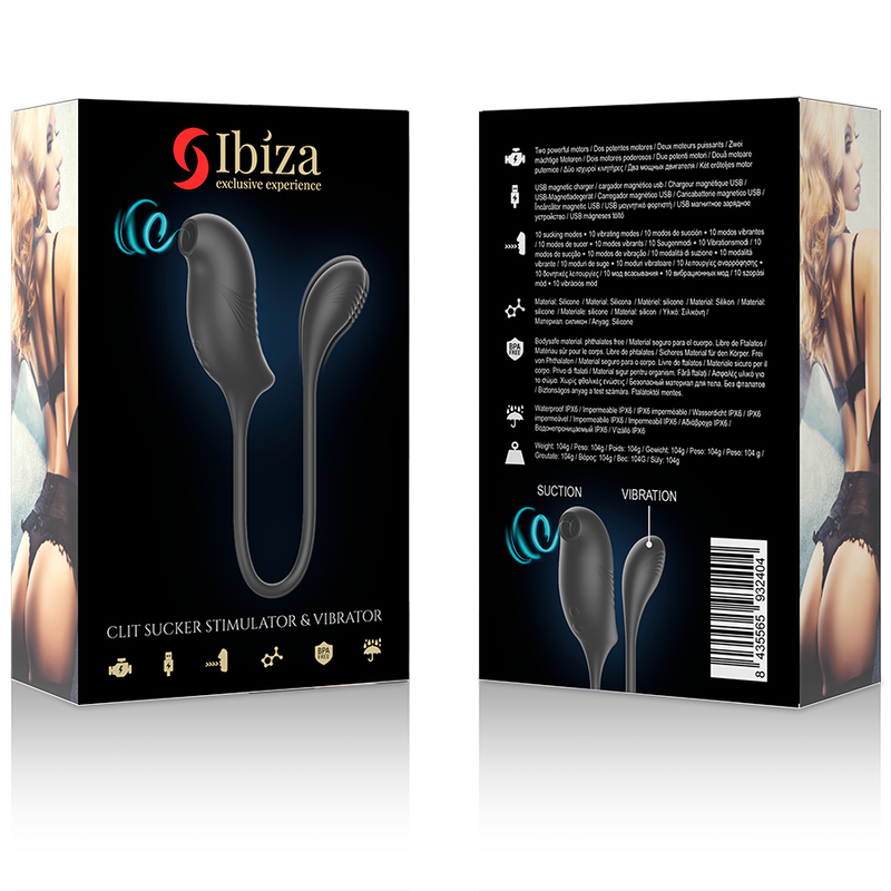 IBIZA STIMULATOR WITH MAGIC CLITORIS SUCTIONER AND VIBRATION