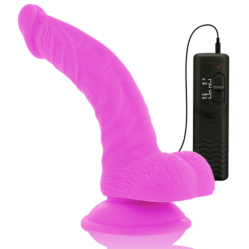 Diversia Dildo 21,5 cm - Joustava ja värisevä, Violetti