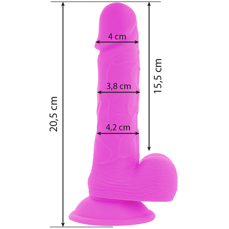 Diversia Dildo 20,5 cm - Joustava ja värisevä, Violetti
