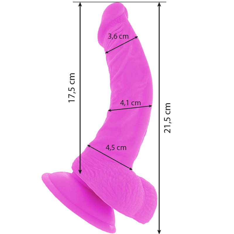 Diversia Dildo 21,5 cm - Joustava ja värisevä, Violetti