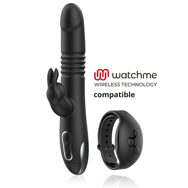 BLACK&SILVER KENJI STIMULATING VIBE COMPATIBLE WITH WATCHME WIRELESS TECHNOLOGY