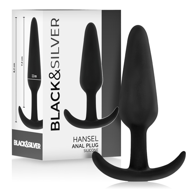 BLACK&SILVER™ - HANSEL™ SILICONE LOOP ANAL PLUG SIZE S
