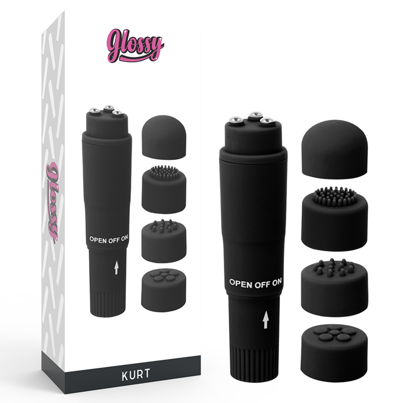 GLOSSY KURT POCKET MASSAGER BLACK