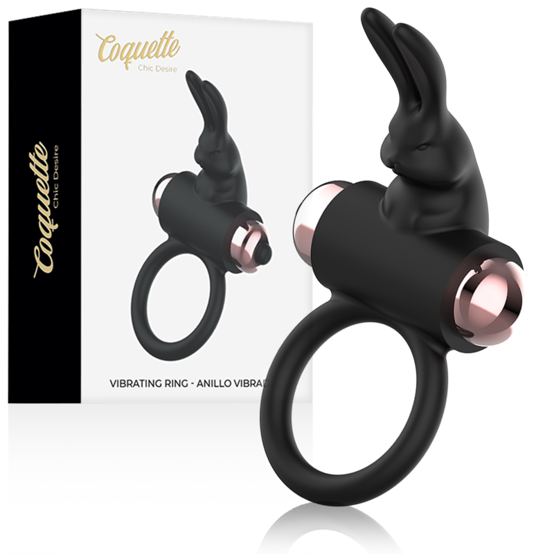 COQUETTE CHIC DESIRE COCK RING WITH VIBRATOR BLACK/ GOLD