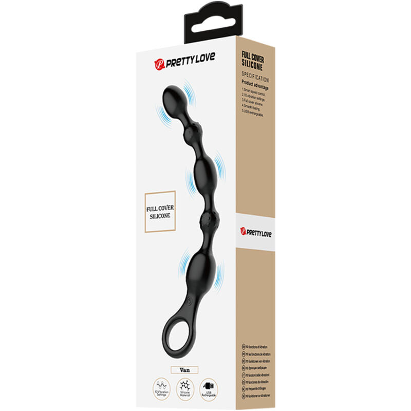 PRETTY LOVE - VAN ANAL BEADS 10 VIBRATIONS RECHARGEABLE SILICONE