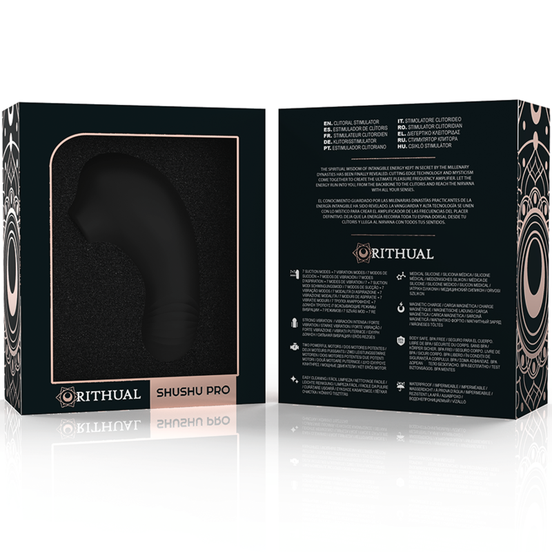 RITHUAL™ - SHUSHU PRO STIMULATOR CLITORAL 2 POWERFULL MOTORS AQUA BLACK