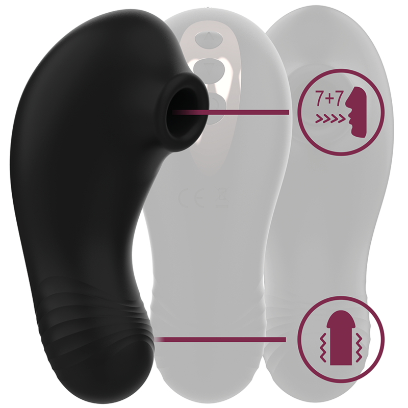 RITHUAL™ - SHUSHU PRO STIMULATOR CLITORAL 2 POWERFULL MOTORS AQUA BLACK