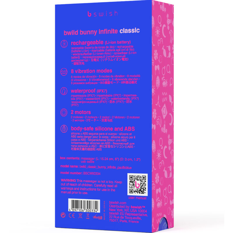 Bswish - Bwild Bunny Infinite Classic Silicone Rechargeable Vibrator Pacific Blue