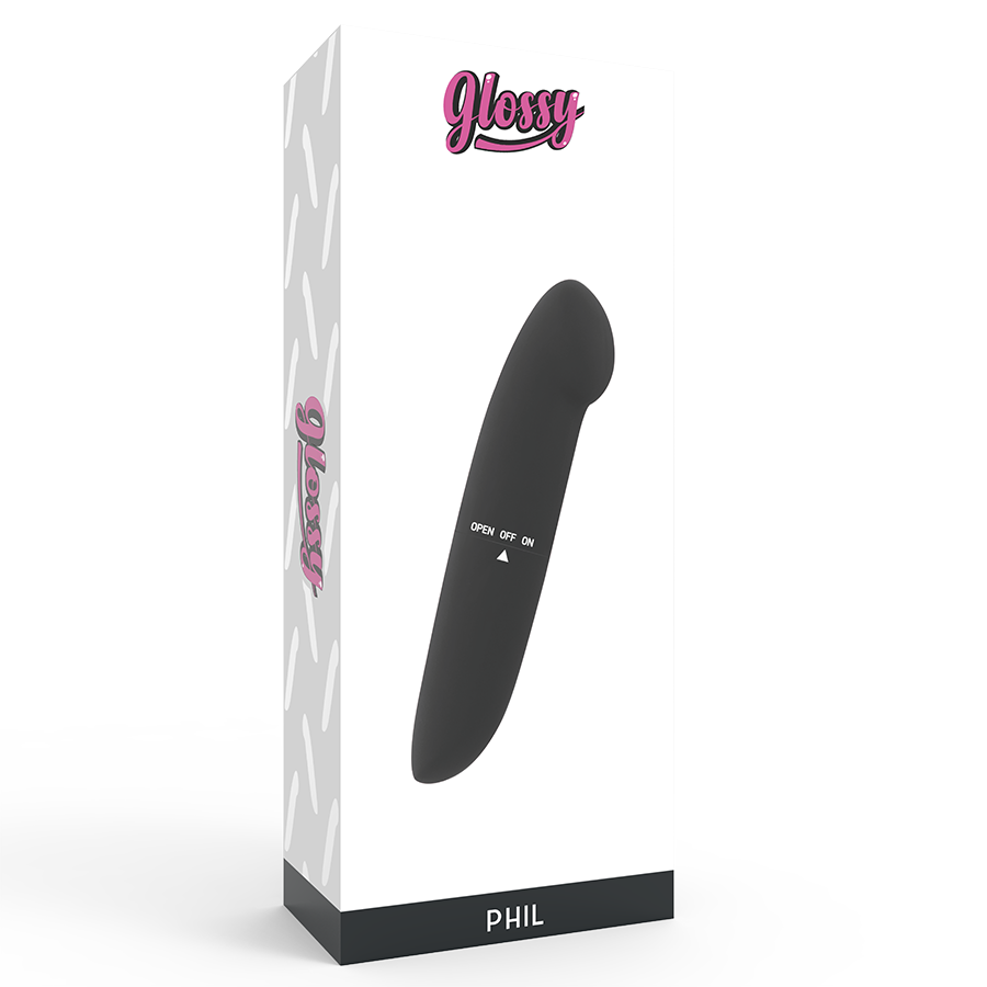 GLOSSY PHIL VIBRATOR BLACK