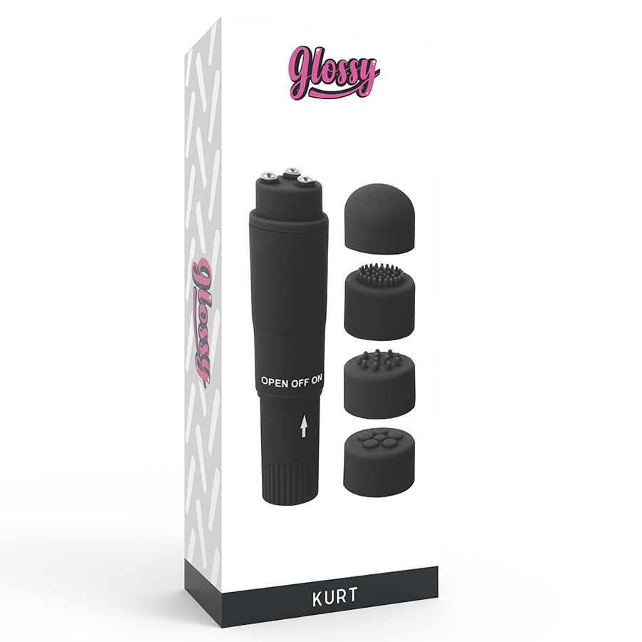 GLOSSY KURT POCKET MASSAGER BLACK