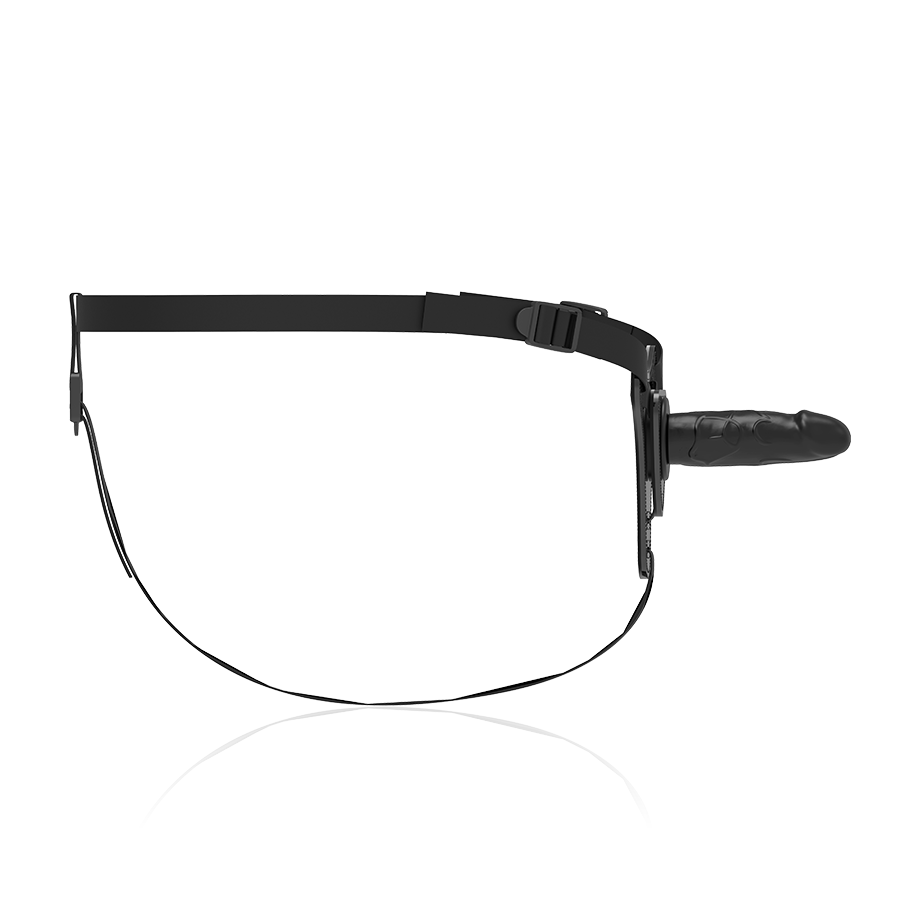 FETISH SUBMISSIVE SILICONE STRAP-ON REALISTIC - BLACK 15 CM