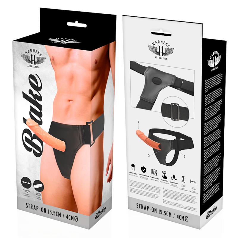 HARNESS ATTRACTION BLAKE STRAP-ON HOLLOW EXTENDER 15.5 X 4CM