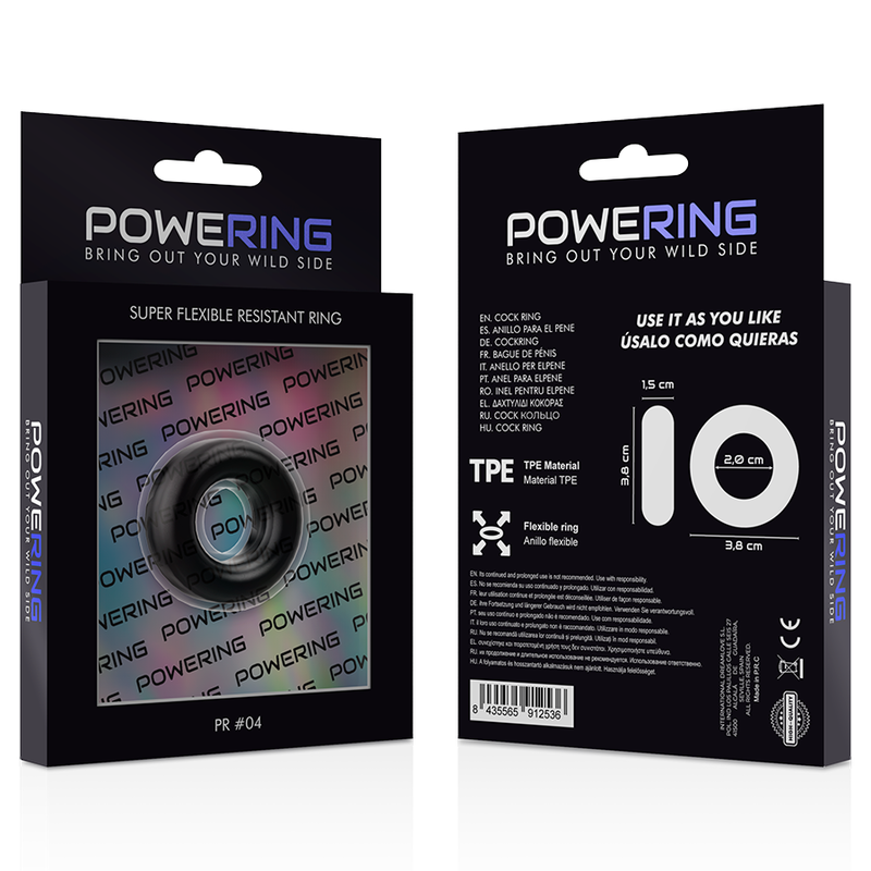 POWERING SUPER FLEXIBLE RESISTANT RING 3.8CM PR04 BLACK