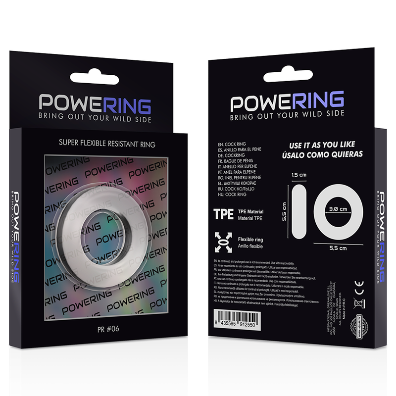 POWERING- SUPER FLEXIBLE AND RESISTANT PENIS RING 5.5CM PR06 CLEAR
