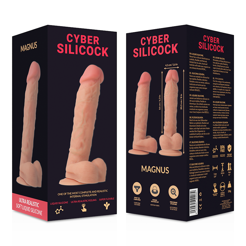 CYBERSILICOCK ULTRA REALISTIC SOFT LIQUID SILICONE DONG 20.5CM