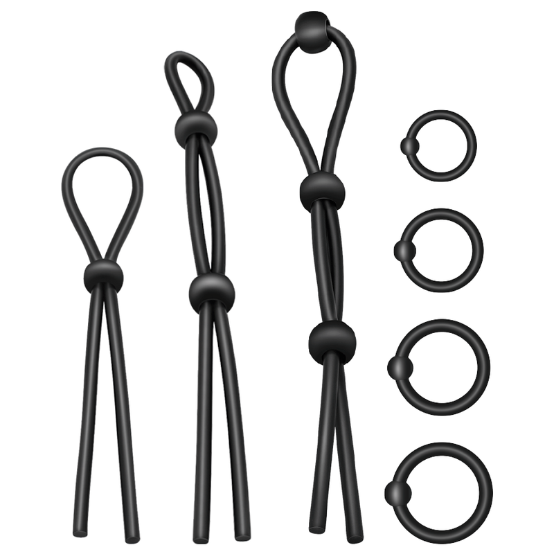 Addicted Toys Joustava Silikoni Penisrengas setti 7 osaa