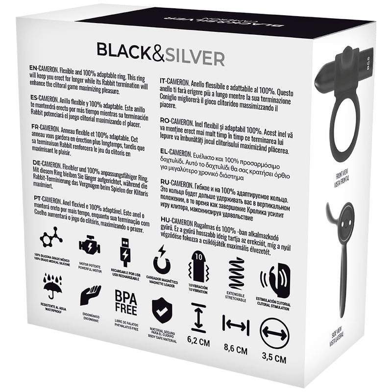 BLACK&SILVER- CAMERON REMOTE CONTROL COCKRING WATCHME