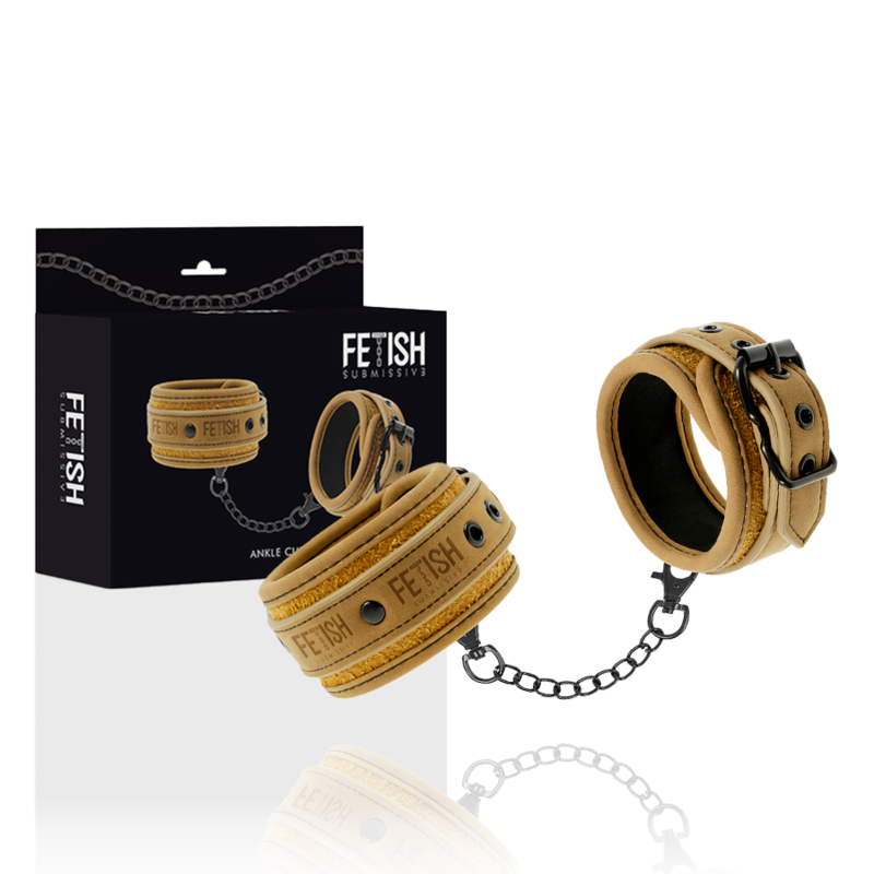 FETISH SUBMISSIVE ORIGIN ANKLE CUFFS VEGAN LEATHER