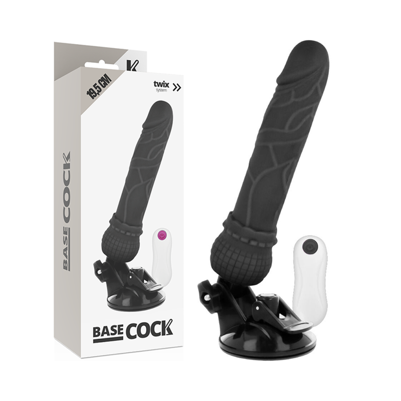 Basecock - Realistic Vibrator Remote Control Black 19.5cm -O- 4cm