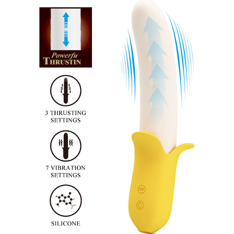 Pretty Love - Banana Geek Super Power 7 Vibration Settings Up&Down Silicone